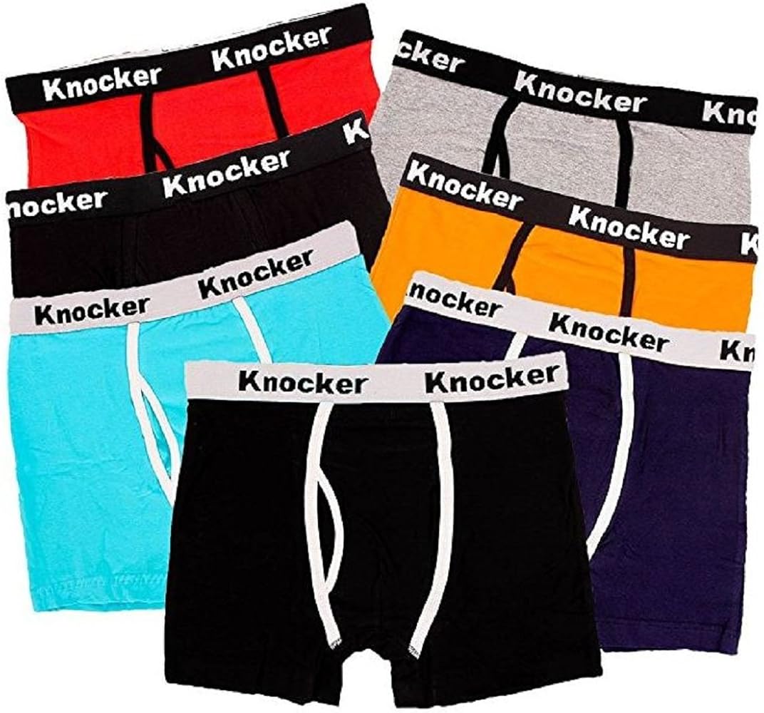 Knocker Men's 4 Pack of Stretch Cotton Color Boxer Briefs