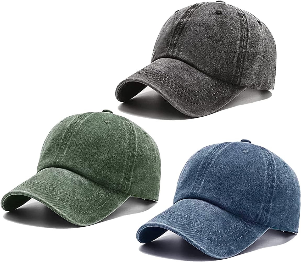 3 Pack Baseball Cap Adjustable Dad Hats Gift for Men/Women