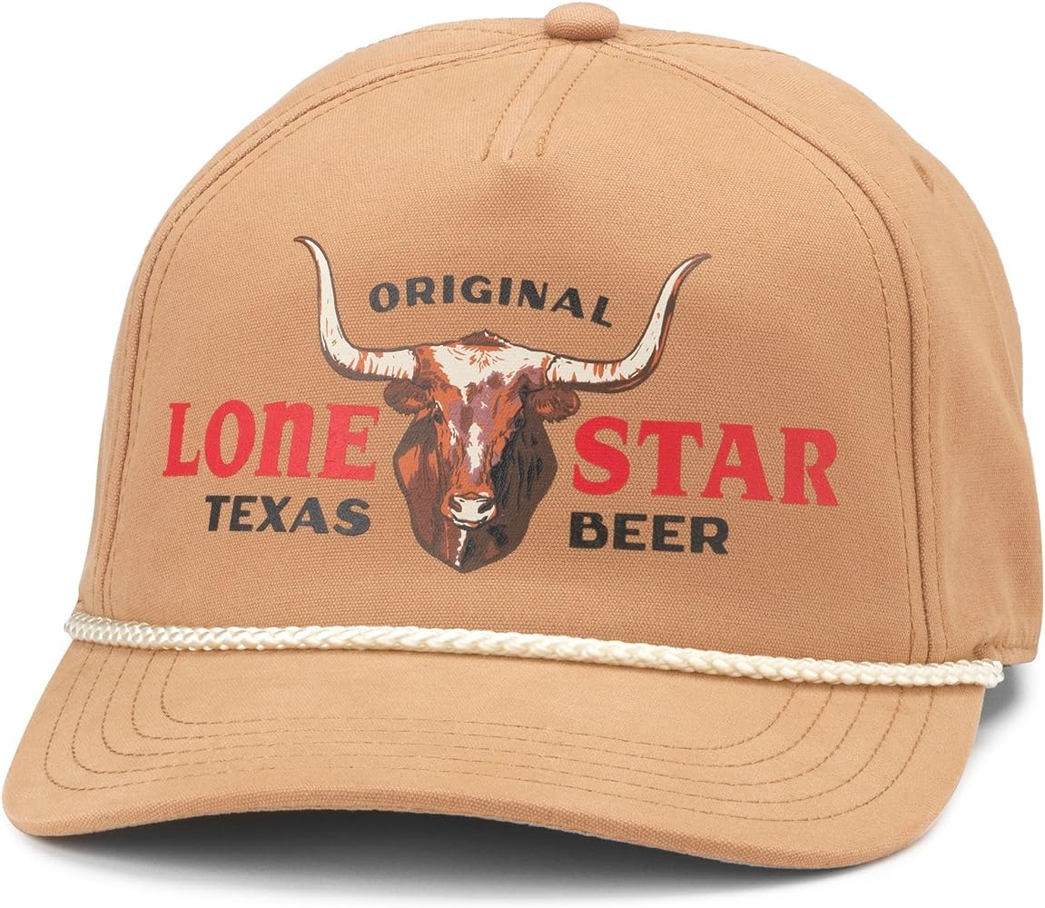 AMERICAN NEEDLE Lone Star Beer Canvas Cappy Adjustable Snapback Baseball Hat, Wheat (23005A-LSTAR-WHEA)