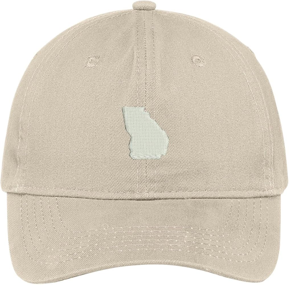 Trendy Apparel Shop Georgia State Map Embroidered Low Profile Soft Cotton Brushed Baseball Cap