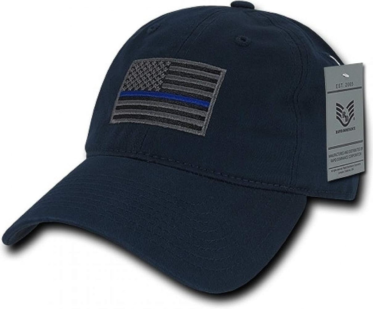 Rapid Dominance Mens Baseball Relaxed Graphic Cap,Thin Blue Line, Navy, Navy