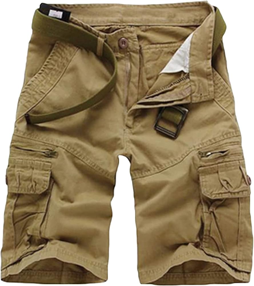 Men's Leisure Fashion Cargo Summer Shorts Multi-Pocket Overalls Shorts Cargo Outdoor Summer Casual Loose Shorts