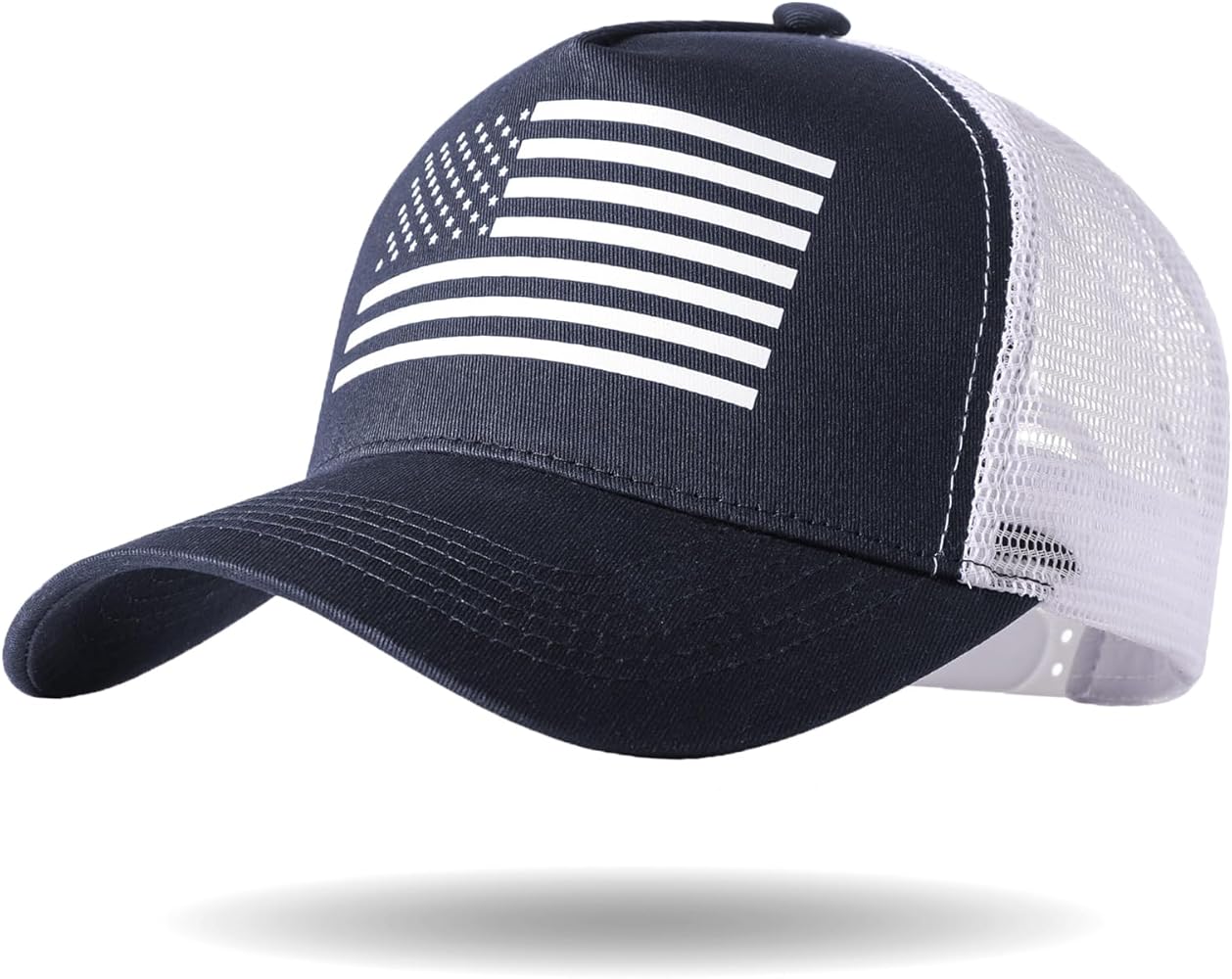 ZTL American Flag Trucker Hat for Men Women, 3D Embossed USA Baseball Cap Adjustable Snapback Hat Mesh Back Cap