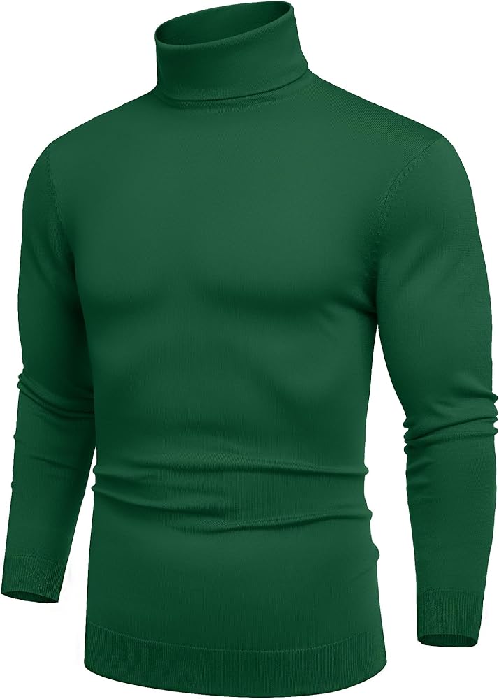 COOFANDY Men's Slim Fit Turtleneck Sweater Casual Basic Knitted Long Sleeve Pullover Sweater