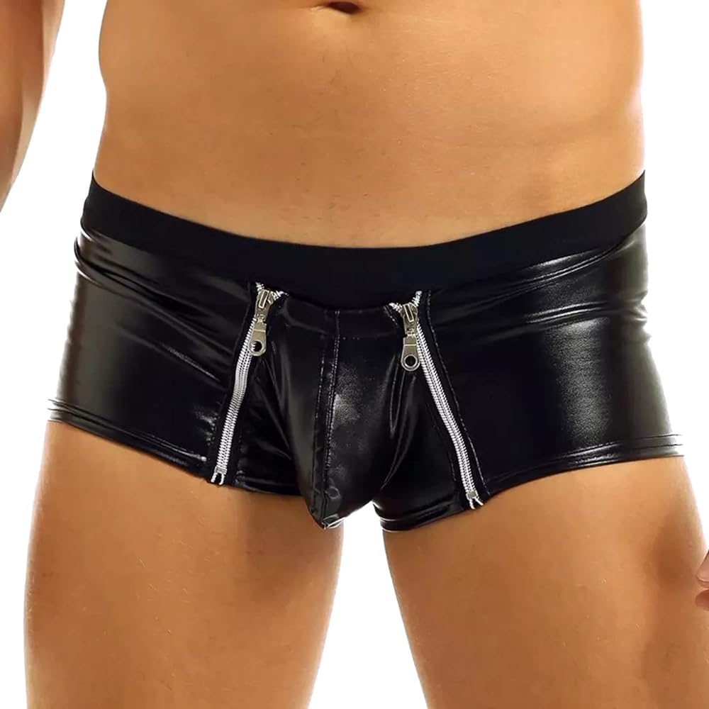 Mens Lace Thong,Male Thongs and G-Strings Sexy Four Seasons Fashion Casual Solid Color Leather Shorts Sexy