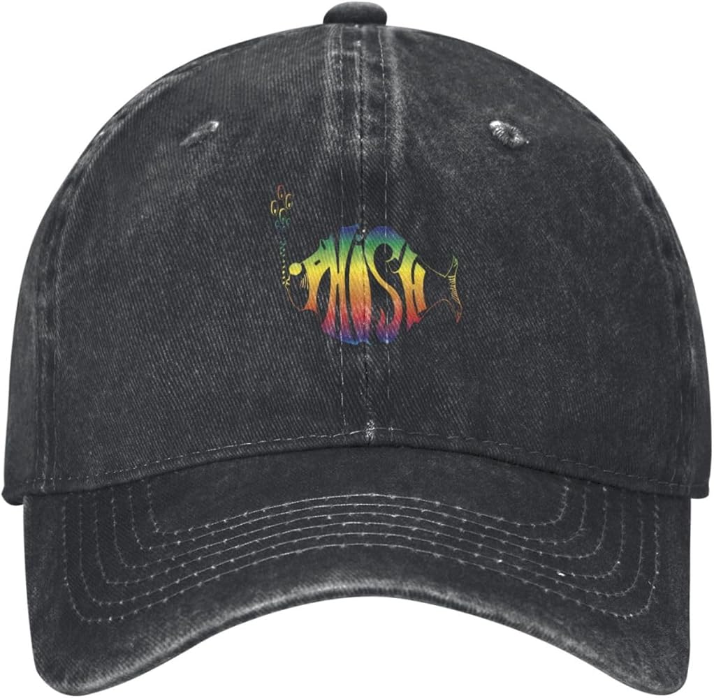 Phish Casquette Baseball Cap Cowboy Hat Unisex Denim Adults Denim Hat Adjustable Size Black