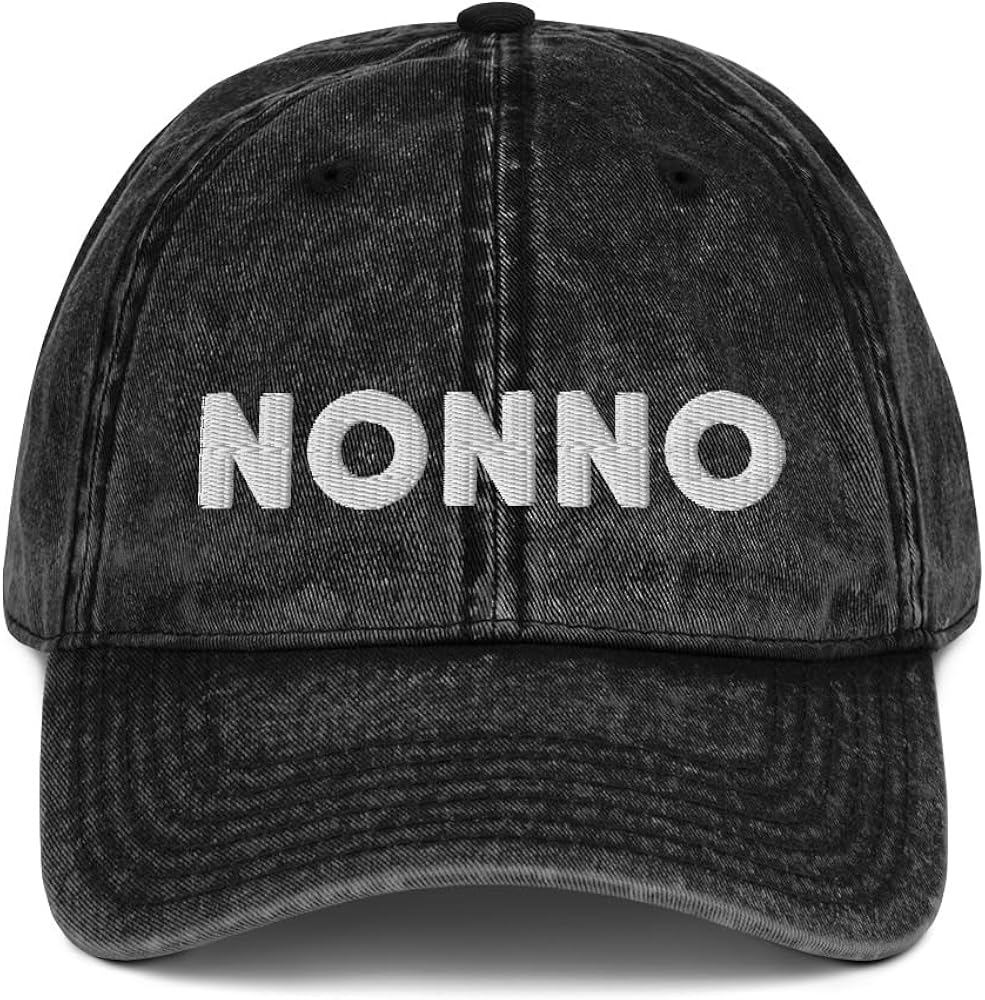 Nonno Hat (Embroidered Vintage Cotton Twill Cap) Italian Grandfather Gift