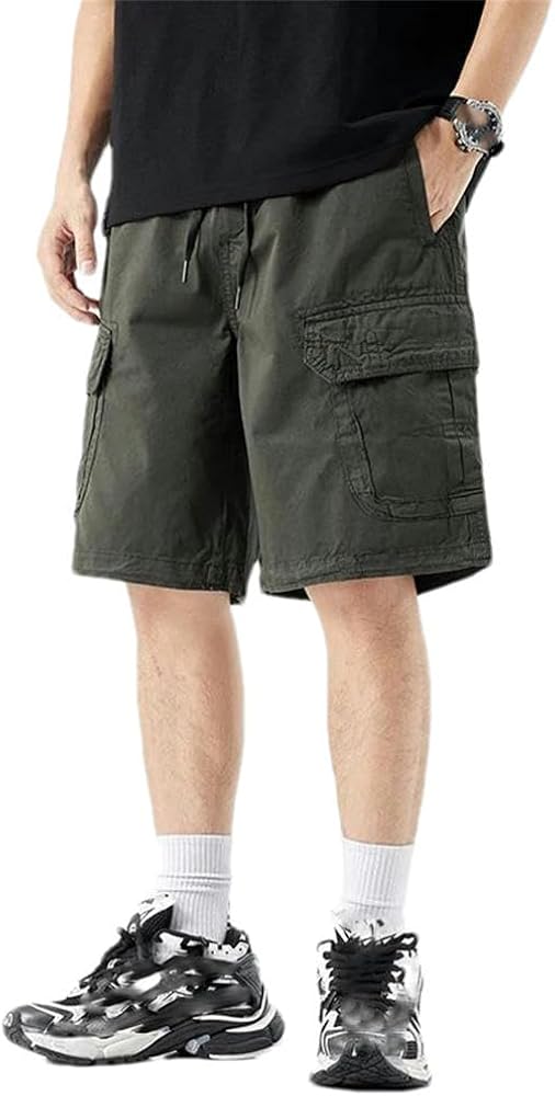 Summer Men's Shorts Pants Men Loose Fit Baggy Cargo Shorts for Man Outdoor Streetwear Casual Knee Length Pants