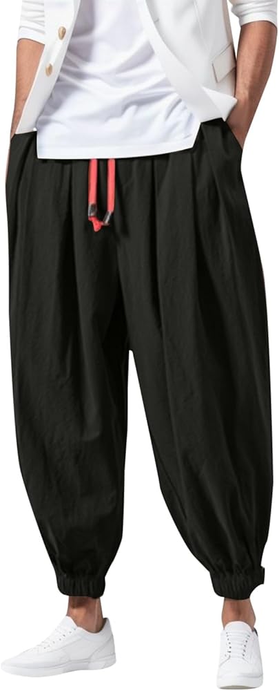 Parachute pants men Hip Hop Harem Pants Fashion Solid Color Oversized Tapered Pants Casual Comfy Baggy Trouser