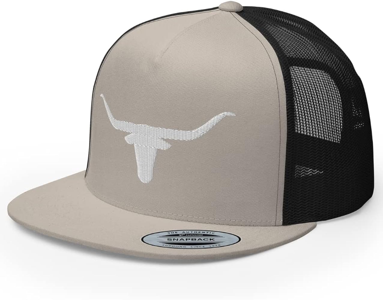 Western Texas Flat Bill Trucker Hat Longhorn Country Rodeo Cowboy Ranch Embroidered Snapback Baseball Cap Men Women