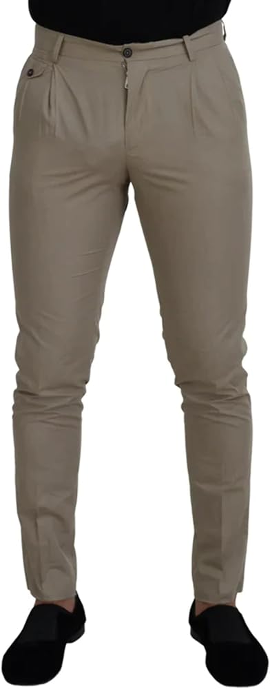 Dolce & Gabbana Beige Cotton Slim Fit Men Men's Pants