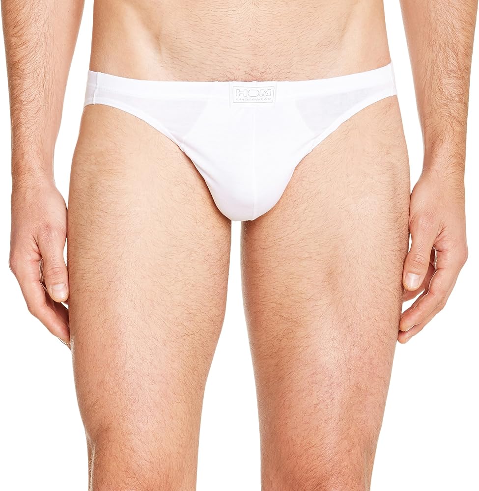 HOM Men Comfort Micro Brief Pure Cotton Micro Brief - White: : XX-Large