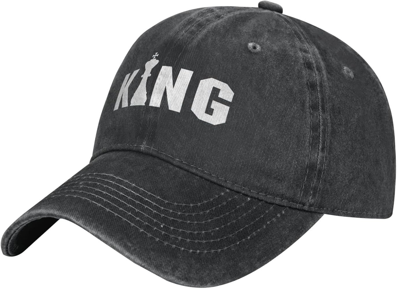 Cotton Baseball Cap Cool-King-Chess Dad Hat Adjustable Polo Trucker Unisex Style Headwear Black