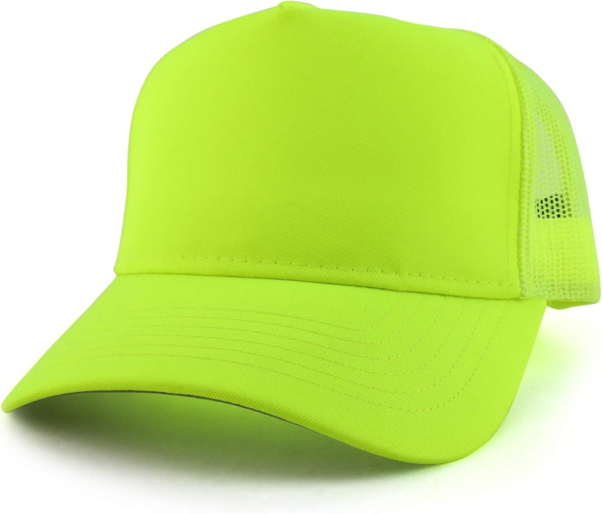 Trendy Apparel Shop Neon 5 Panel Mesh Back Trucker Baseball Cap