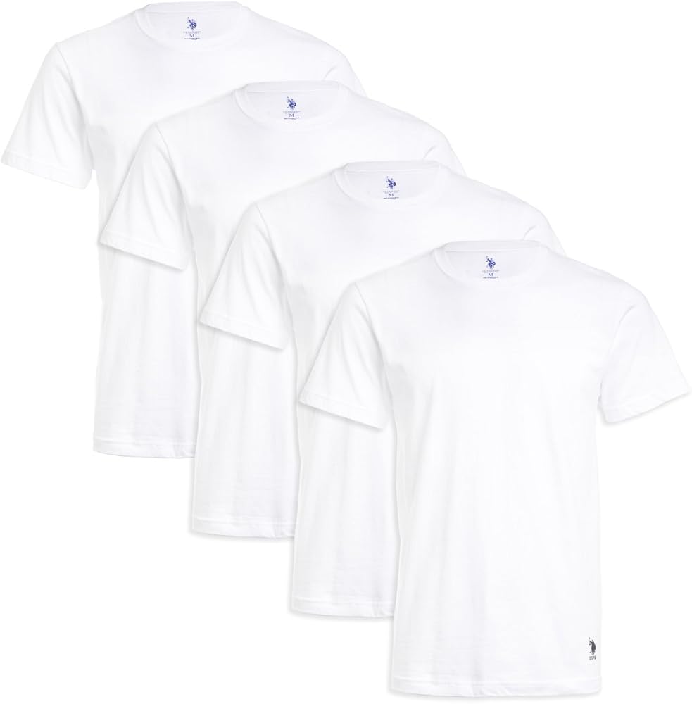 U.S. Polo Assn. Men’s Undershirt – 4 Pack Crew Neck Short Sleeve T-Shirt