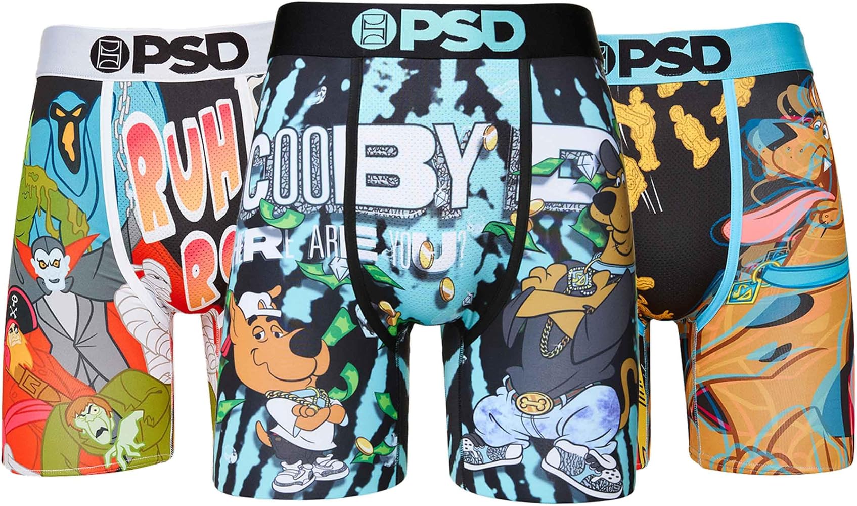 PSD Men's Scooby Doo Boxer Briefs - Breathable and Supportive Men's Underwear with Moisture-Wicking Fabric