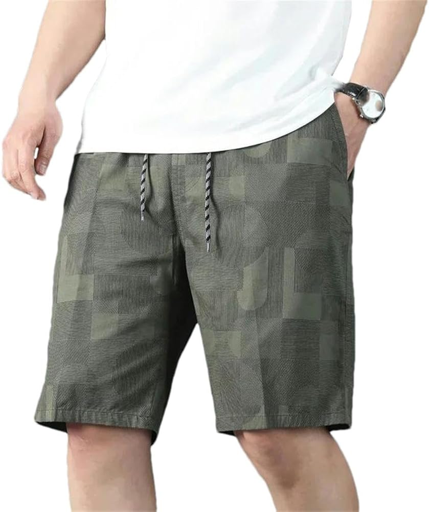 Workwear Shorts, Men's Summer Thin, Breathable, Loose Fitting Cotton Beach Pants