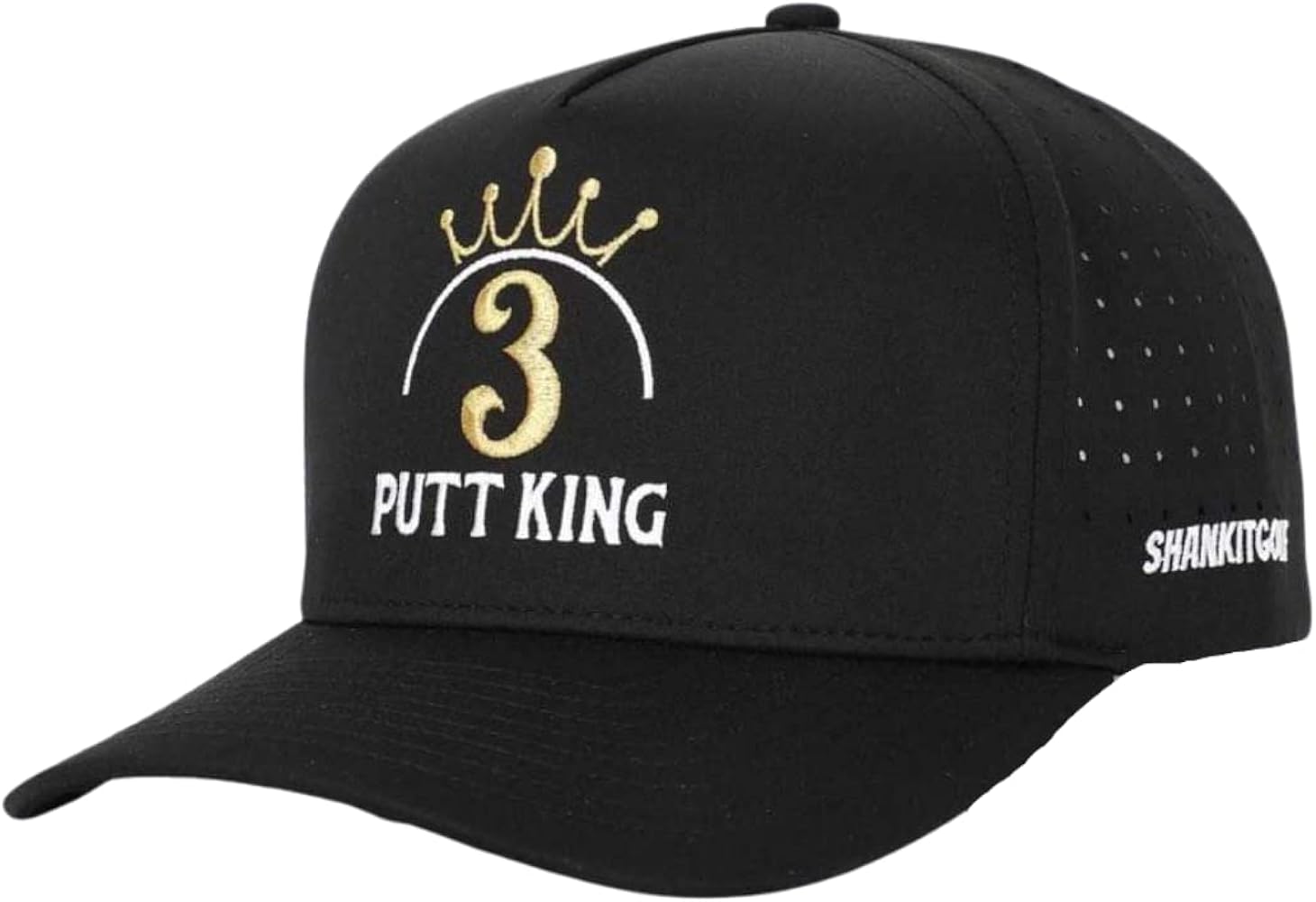 SHANKITGOLF 3 Putt King Funny Adjustable Golf Hat Black