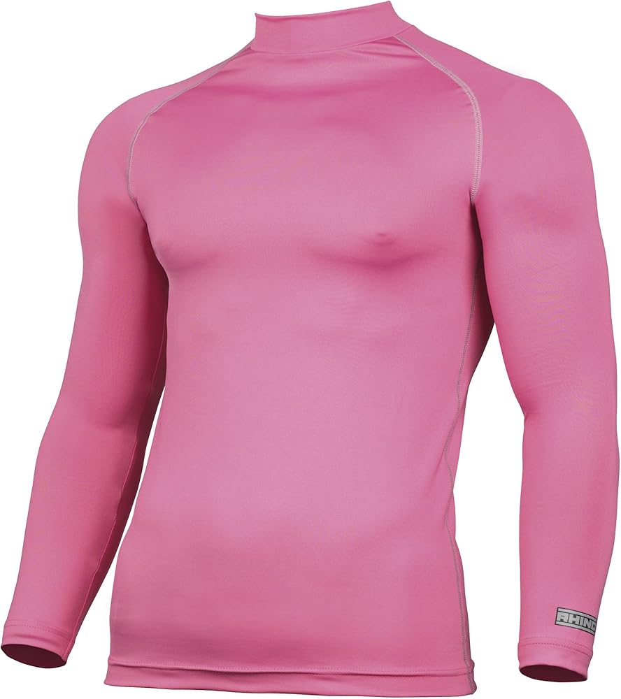 Rhino Mens Thermal Underwear Long Sleeve Base Layer Vest Top (L/XL) (Pink)