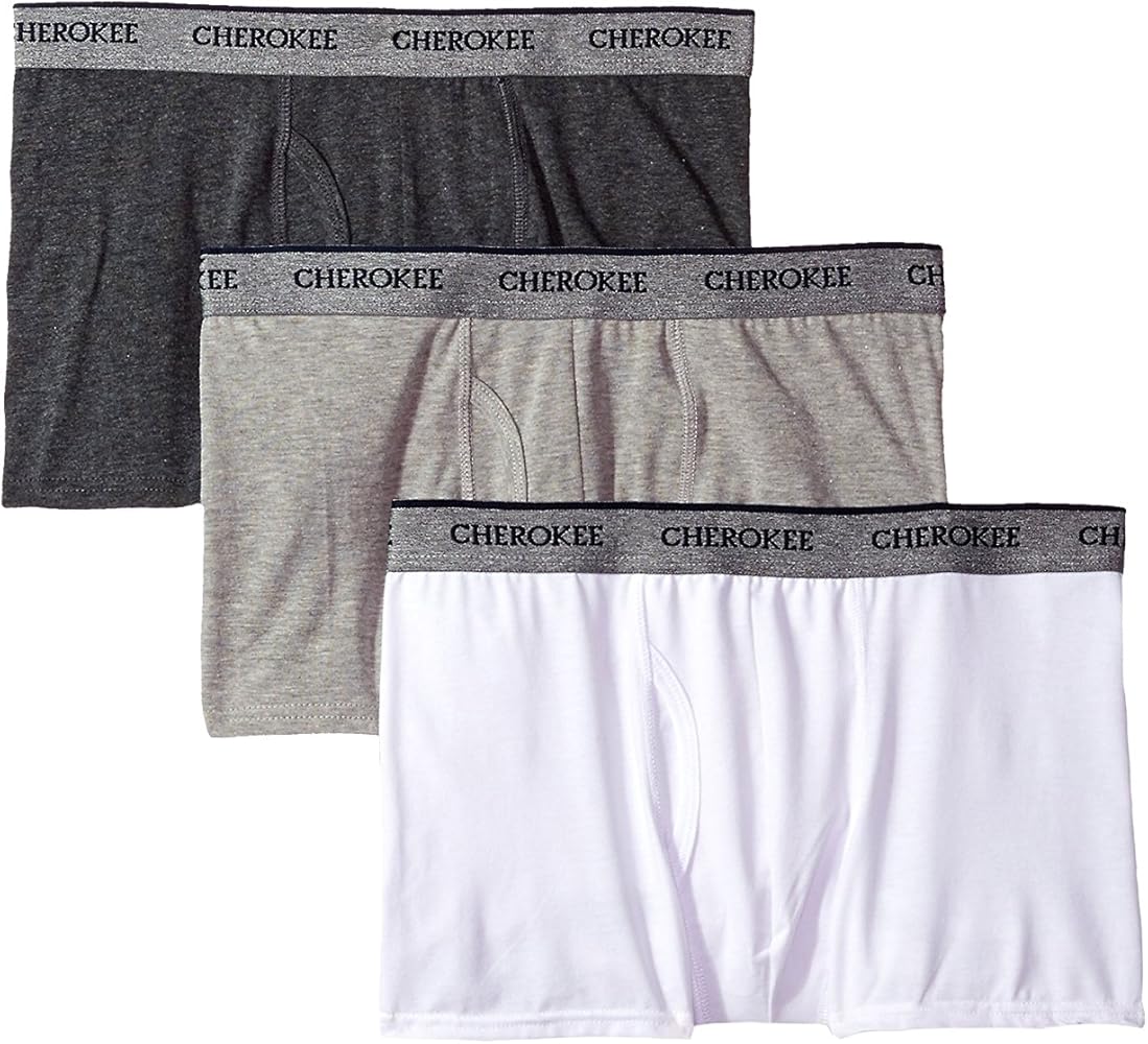 CHEROKEE Men's Modern Cotton Stretch Trunk 3 Pack, Gray, Extra Large