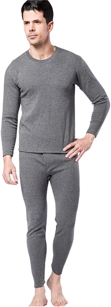 Cashmere Men Plus Thick Cashmere Thermal Underwear with High Collar