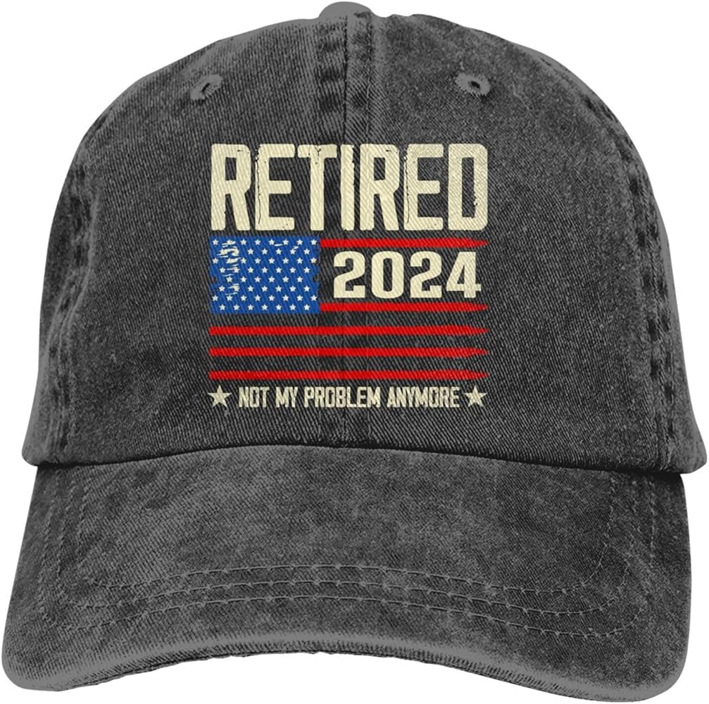 Retired 2024 Hats for Men Women, Adjustable Washed Cotton Baseball Cap