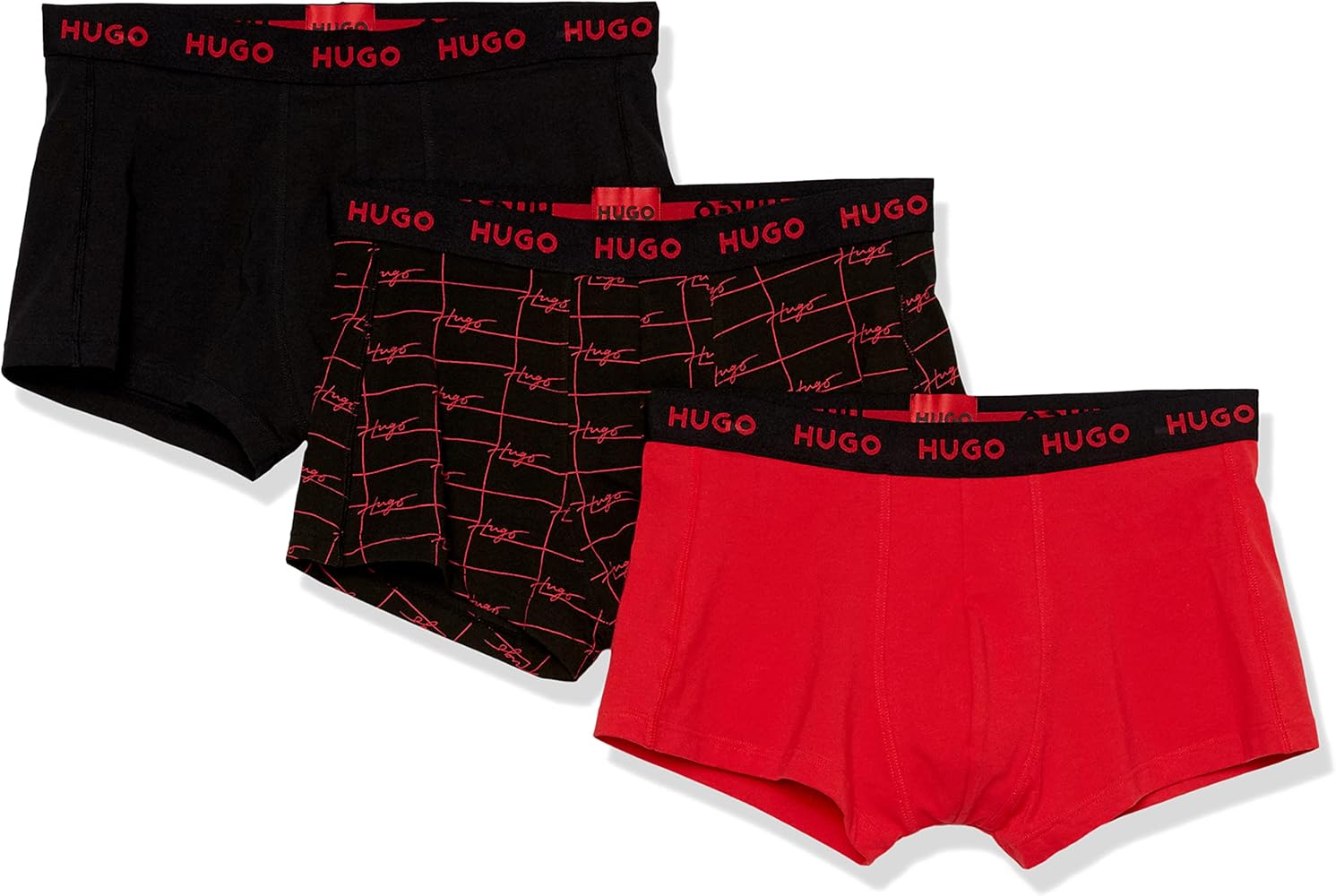 HUGO Men's 3 Pack Stretch Cotton Trunks