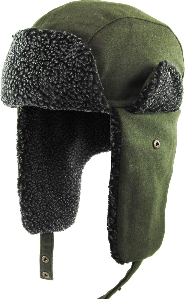 Wool Blend Aviator Trapper hat Trooper Ear Flaps Ushanka Eskimo Russian Warm Winter Cold…