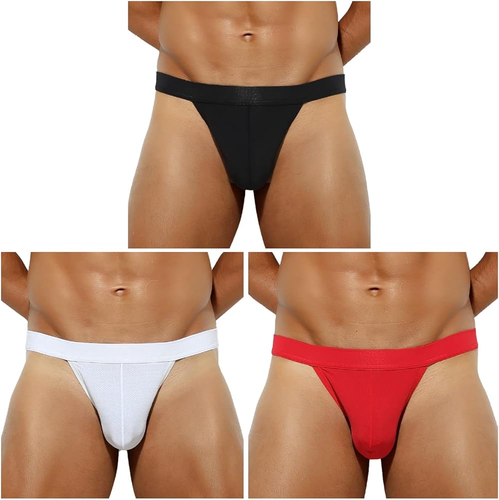 Casey Kevin Mens Micro Mesh Thong Sexy breathable G-strings, 3 packs