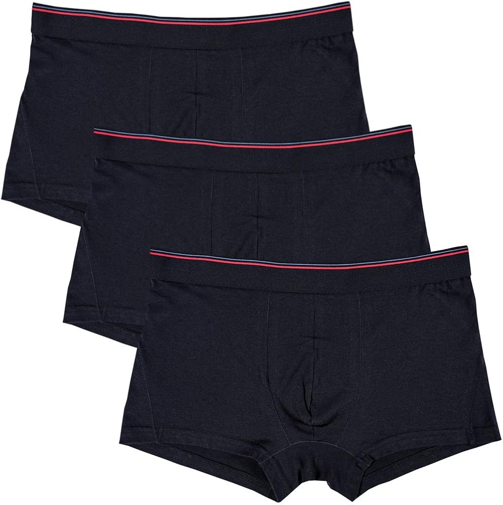 Men's Cotton Low-Rise Boxer Brief Underwear Trunks Pack Of 3