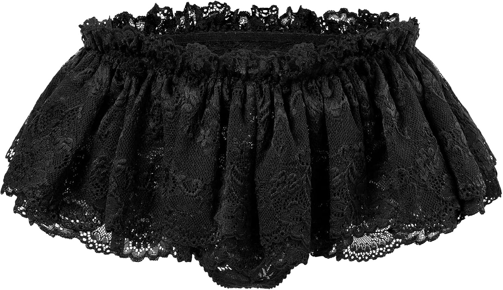 Littleforbig Men's Hipster Briefs Sissy Lace Skirted Panties Shaping Brief for Crossdressers Transgender