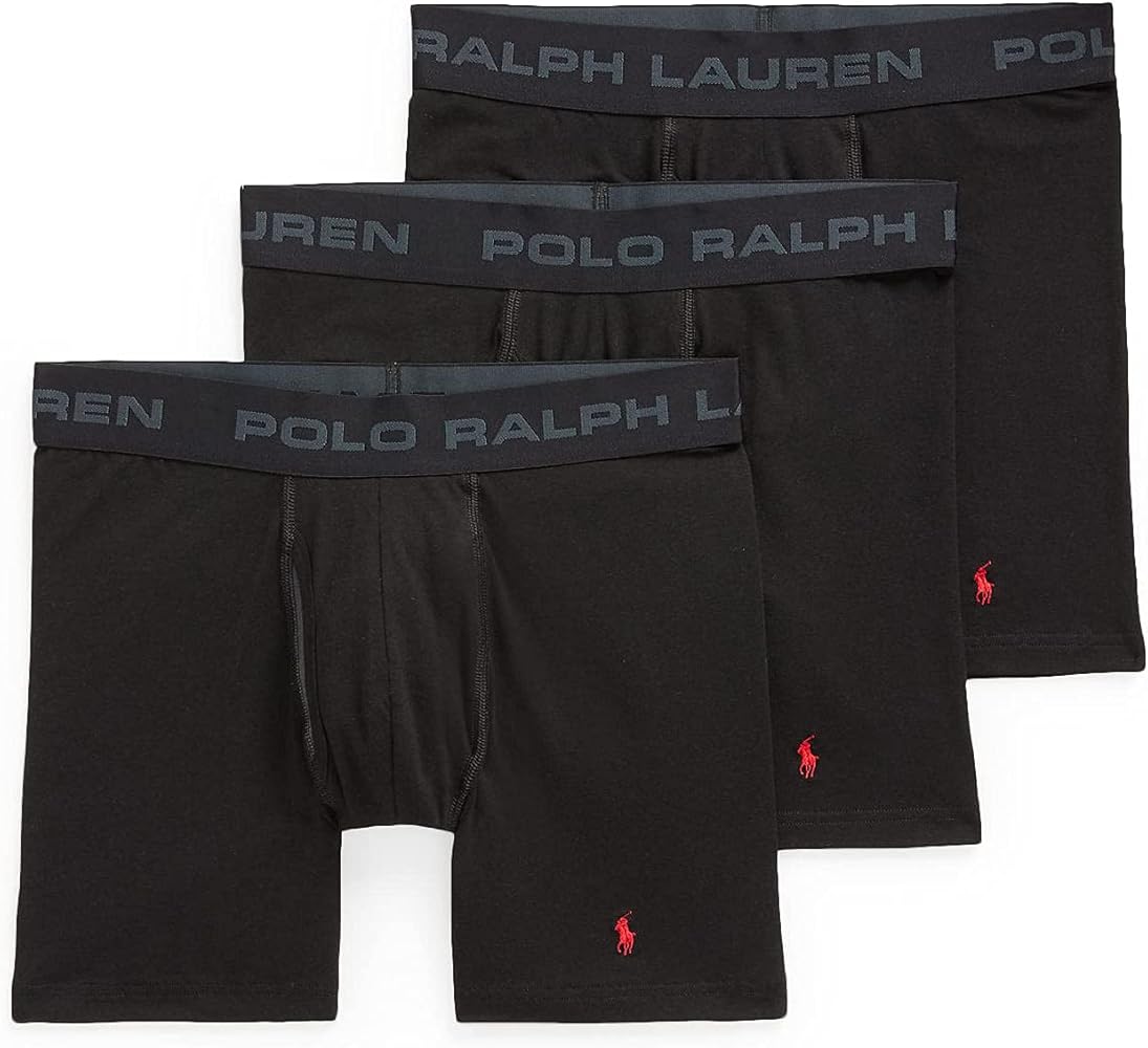 POLO RALPH LAUREN Freedom FX: Friction Free Pouch Boxer Brief 3-Pack 3 Polo Black/Rl2000 Red Pp MD