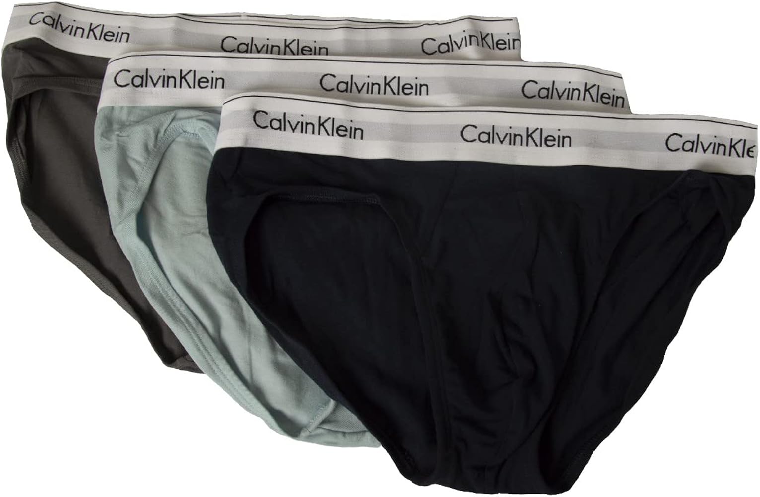 Calvin Klein Men's briefs CK 3-piece pack visible elastic cotton tripack underpants article NB2379A HIP BRIEF 3P, 679 Grey sky / Palest blue / Cobalt sphre, Medium