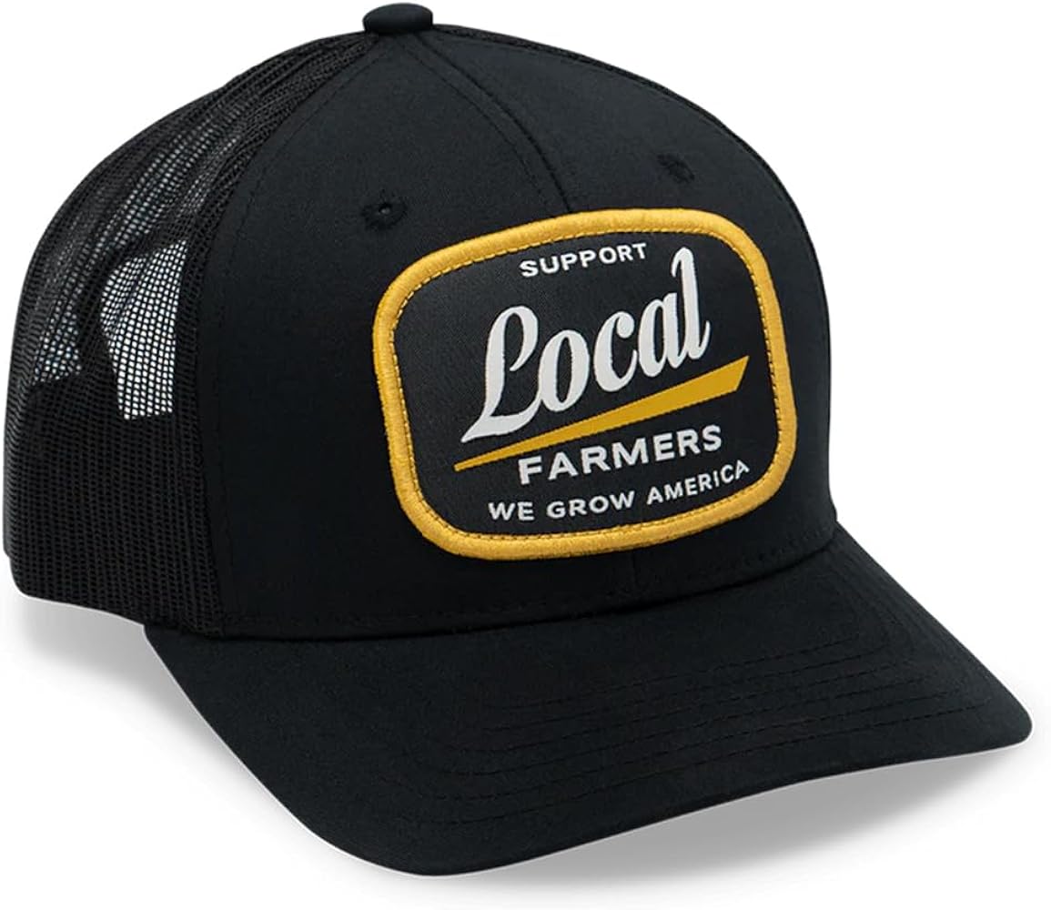 Support Local Farmers Adjustable Snapback Hat, Black