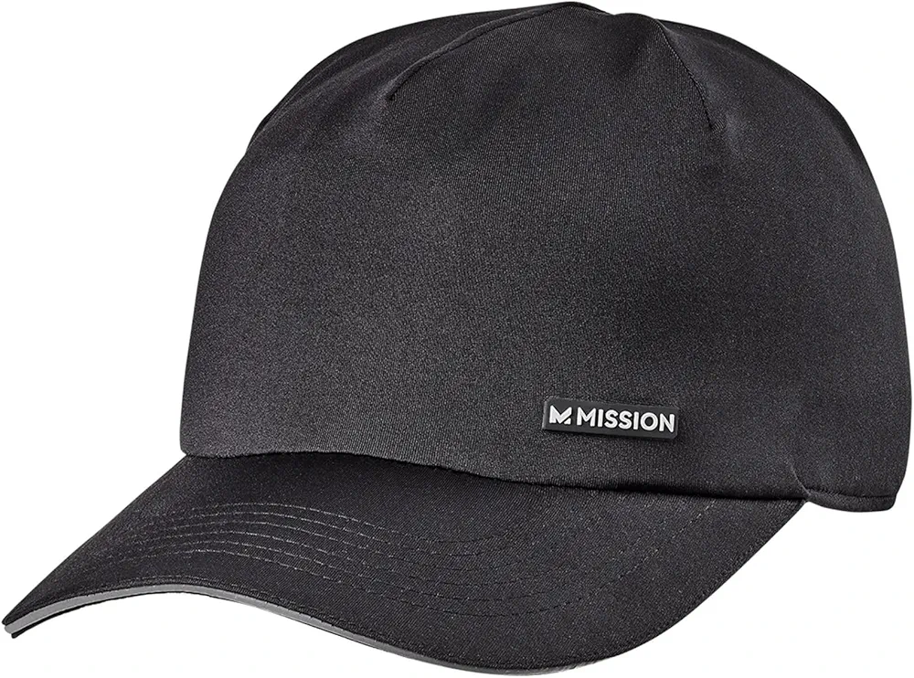 MISSION Cooling Sprint Hat, Black - Unisex Running Hat for Men & Women - Lightweight, Flexible Fit - Cools Up to 2 Hours - UPF 50 Sun Protection - Machine Washable