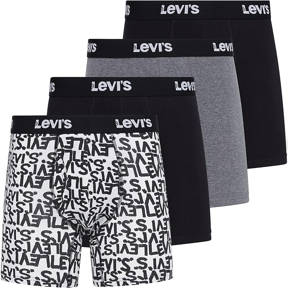 Levi's Mens Boxer Briefs Breathable Stretch Underwear 4 Pack