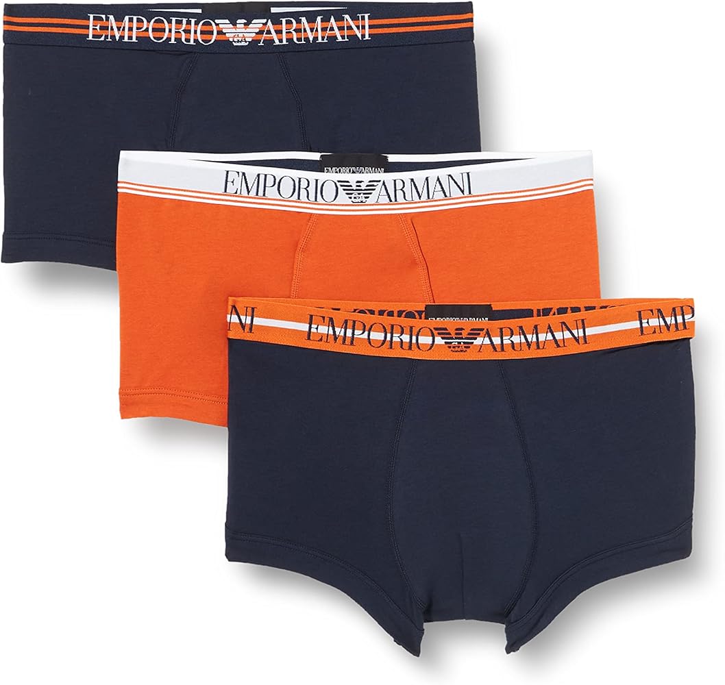 Emporio Armani Men's Mixed Waistband 3-Pack Trunk