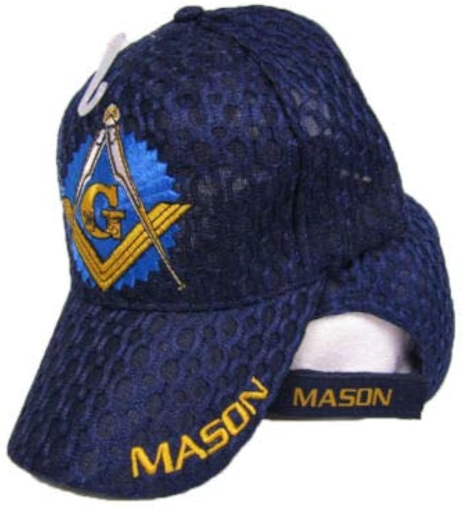 Trade Winds Mason Masons Freemason Masonic Dark Navy Blue Shadow Mesh Texture Cap Hat