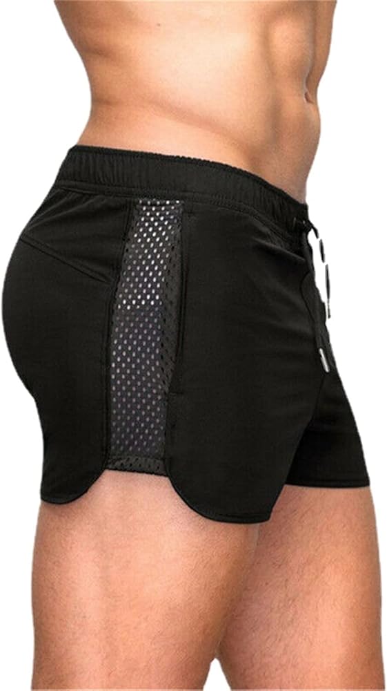 N-A. Mens Shorts Casual Elastic Waist Athletic Gym Summer Beach Shorts with Pockets