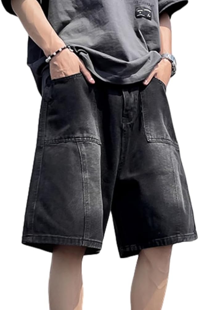 Jorts Y2k Mens Jean Shorts Baggy Alt Grunge Denim Shorts Summer Wide Leg Loose Jorts Vintage Hip Hop Cool Designer Shorts