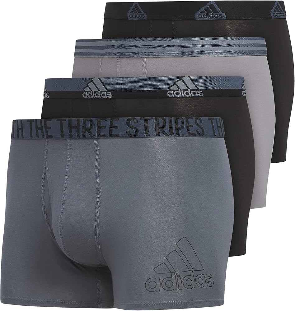 adidas Men's Stretch Cotton Trunk Underwear (4-Pack)