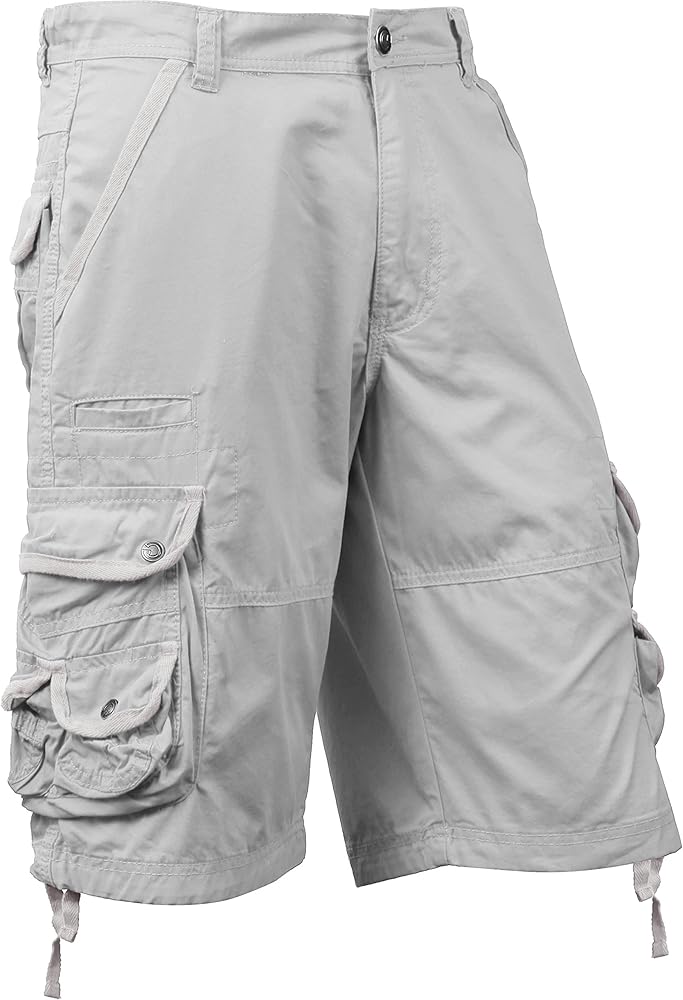 Mens Premium Cargo Shorts Loose Fit Twill Pocket Outdoor Wear