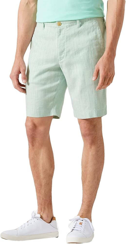 Tommy Bahama Men's Harbor Herringbone Stretch-Linen 10" Inseam Short (Malibu, XXL, XX-Large)