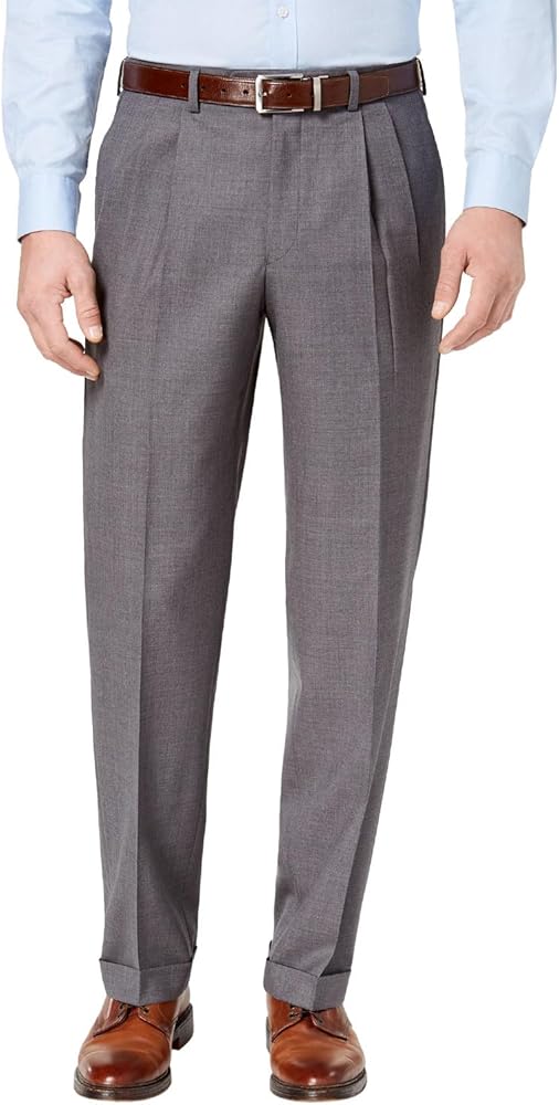 Lauren Ralph Lauren Mens Classic-Fit Wool Pleated Dress Pants 52W x 30L Grey