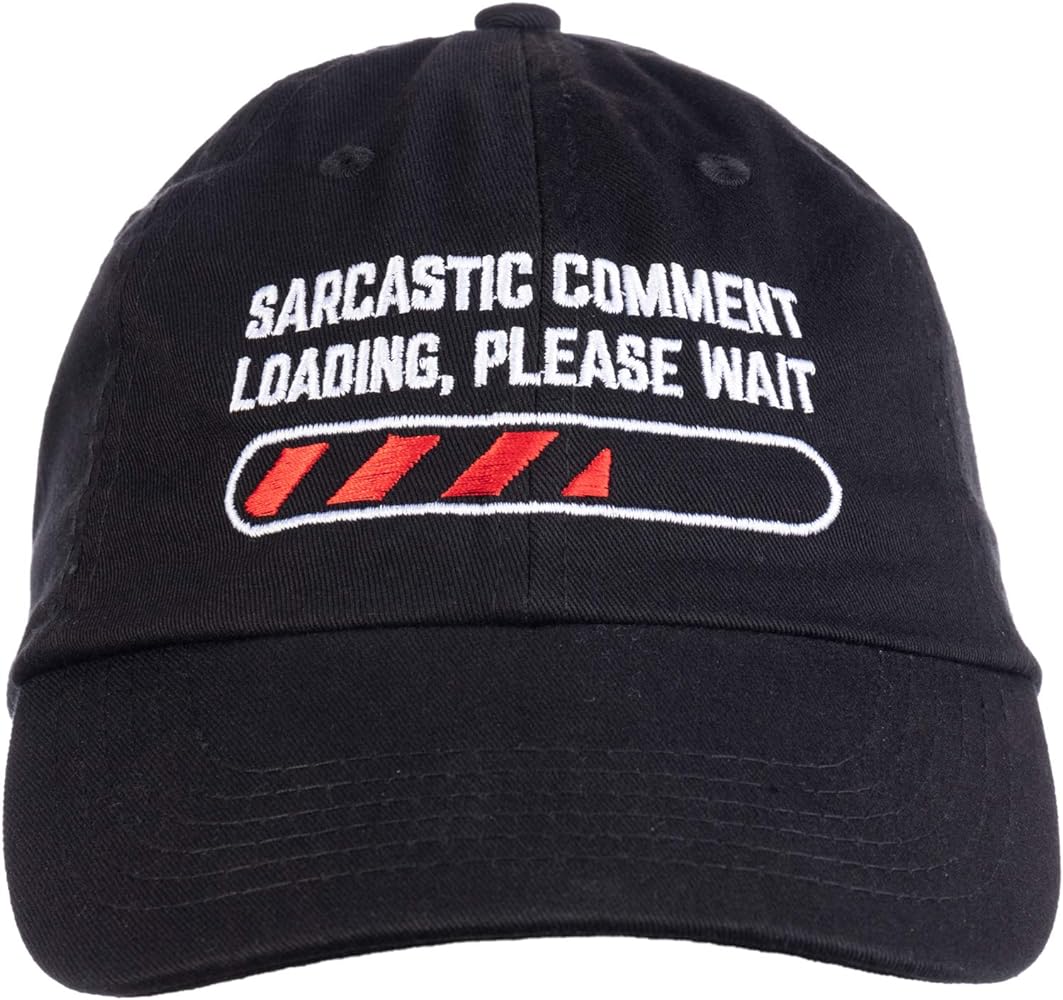 Ann Arbor T-shirt Co. Sarcastic Comment Loading Please Wait Funny Sarcasm Humor for Men Women Baseball Cap Dad Hat Black