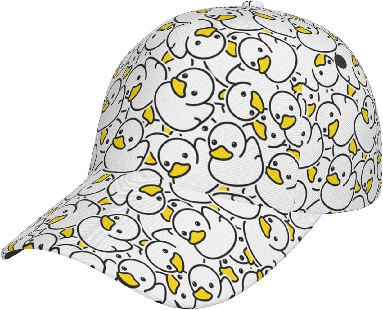 Baseball Cap Duck Hat for Women Men, Cute Yellow Duck Baseball Hat Casual Sun Visor Hats for Running Hiking