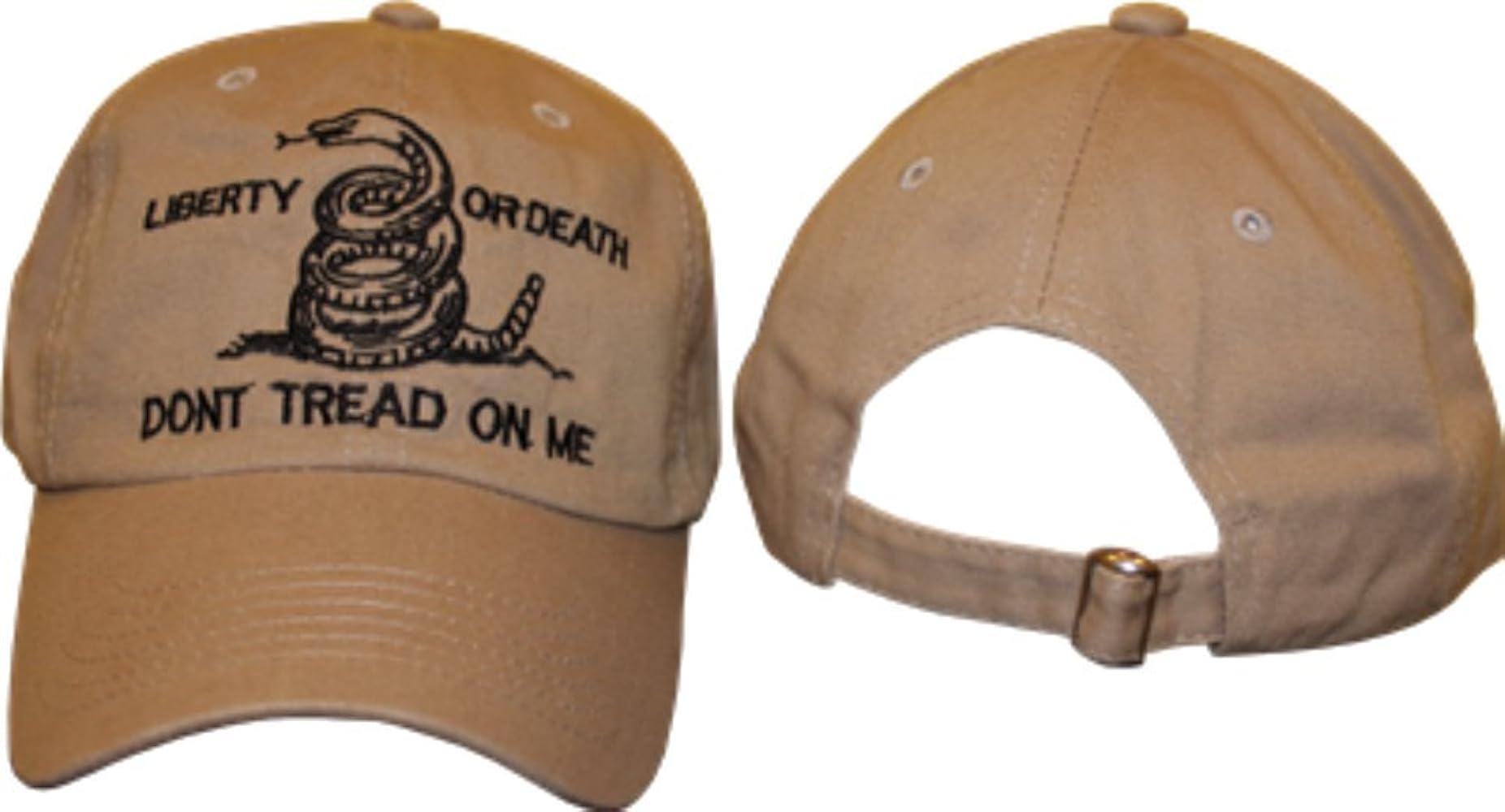 Khaki Gadsden Culpeper Dont Tread on Me Embroidered Baseball Cap Hat