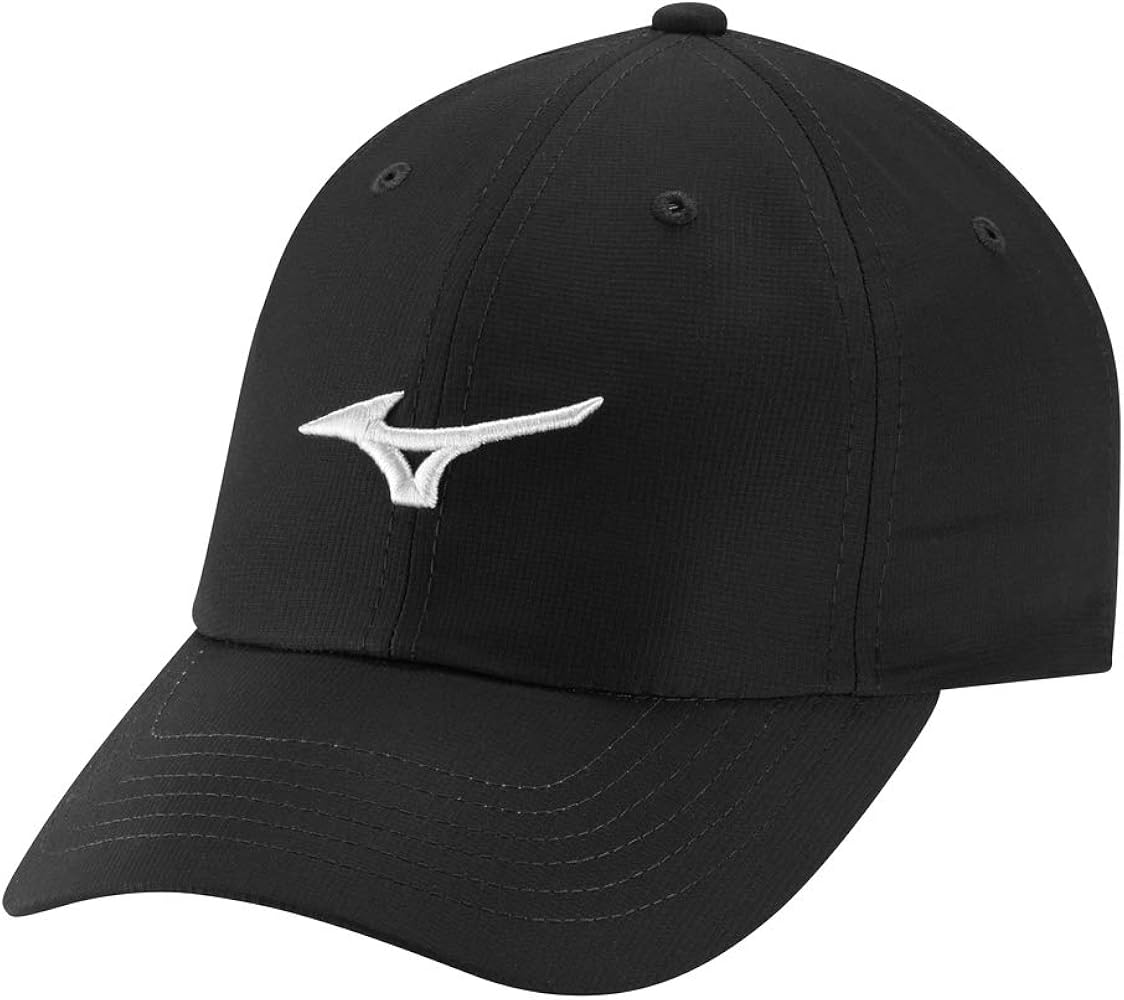 Mizuno Tour Adjustable Lightweight Hat | BLACK-WHITE | UNISEX | ONE SIZE FITS ALL (ONE)