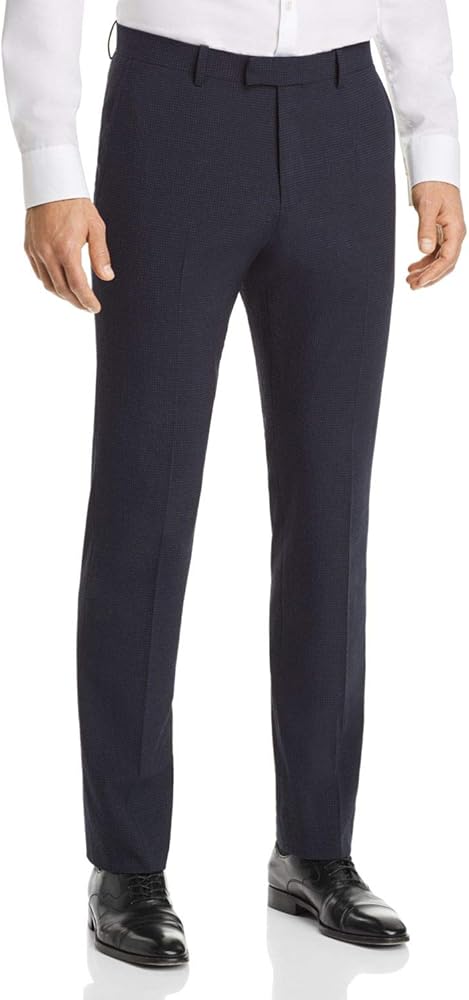 Theory Mens Seersucker Check Dress Pants Slacks, Blue, 29W x 33L