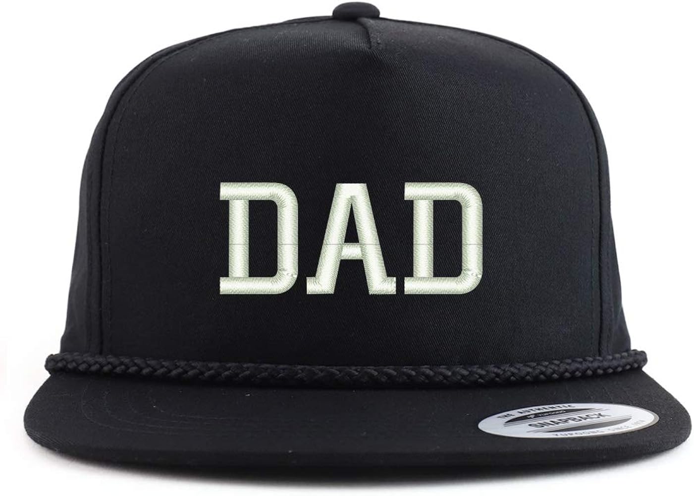 Trendy Apparel Shop Dad Embroidered 5 panel Flatbill Braid Snapback Golf Cap